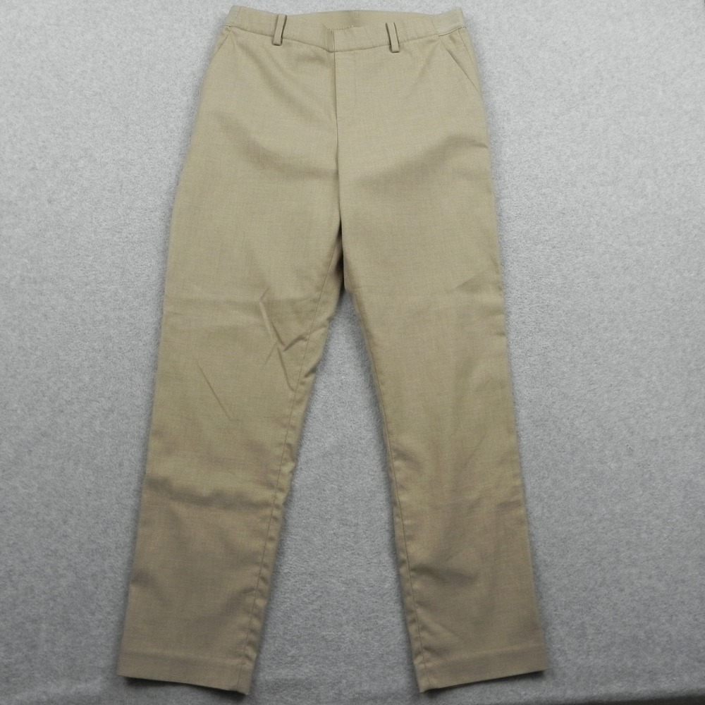 Uniqlo Pants Womens Medium Pull-On Straight Leg Dress Khaki Elastic Waist Tan